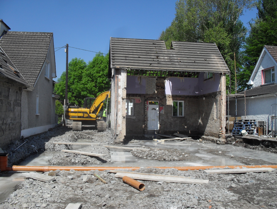 long narrow renovation house gutted